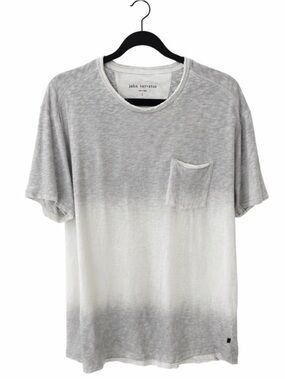 John Varvatos Gray and White Ombre Pocket Tee